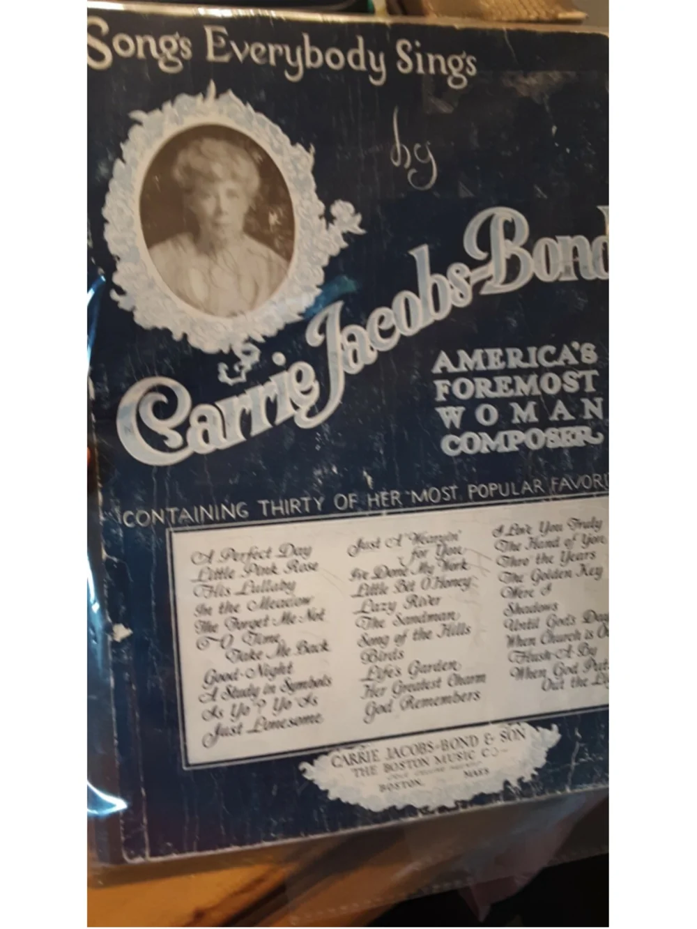 Songs Everybody Sings by Carrie Jacobs-Bond Boston Music Songbook vintage